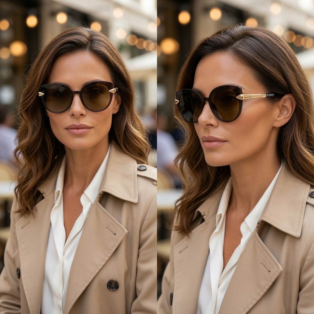 Womens Cat Eye Sunglasses Fashion Designer Inspired Shades Brown Lens Lentes New